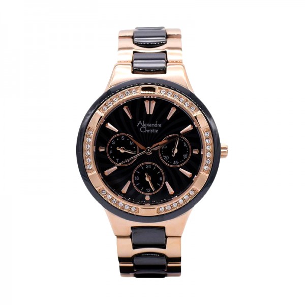 Alexandre Christie AC 2299 Rosegold Black Ceramic BFBRGBA Alexandre Christie AC 2299 Rosegold Black Ceramic BFBRGBA